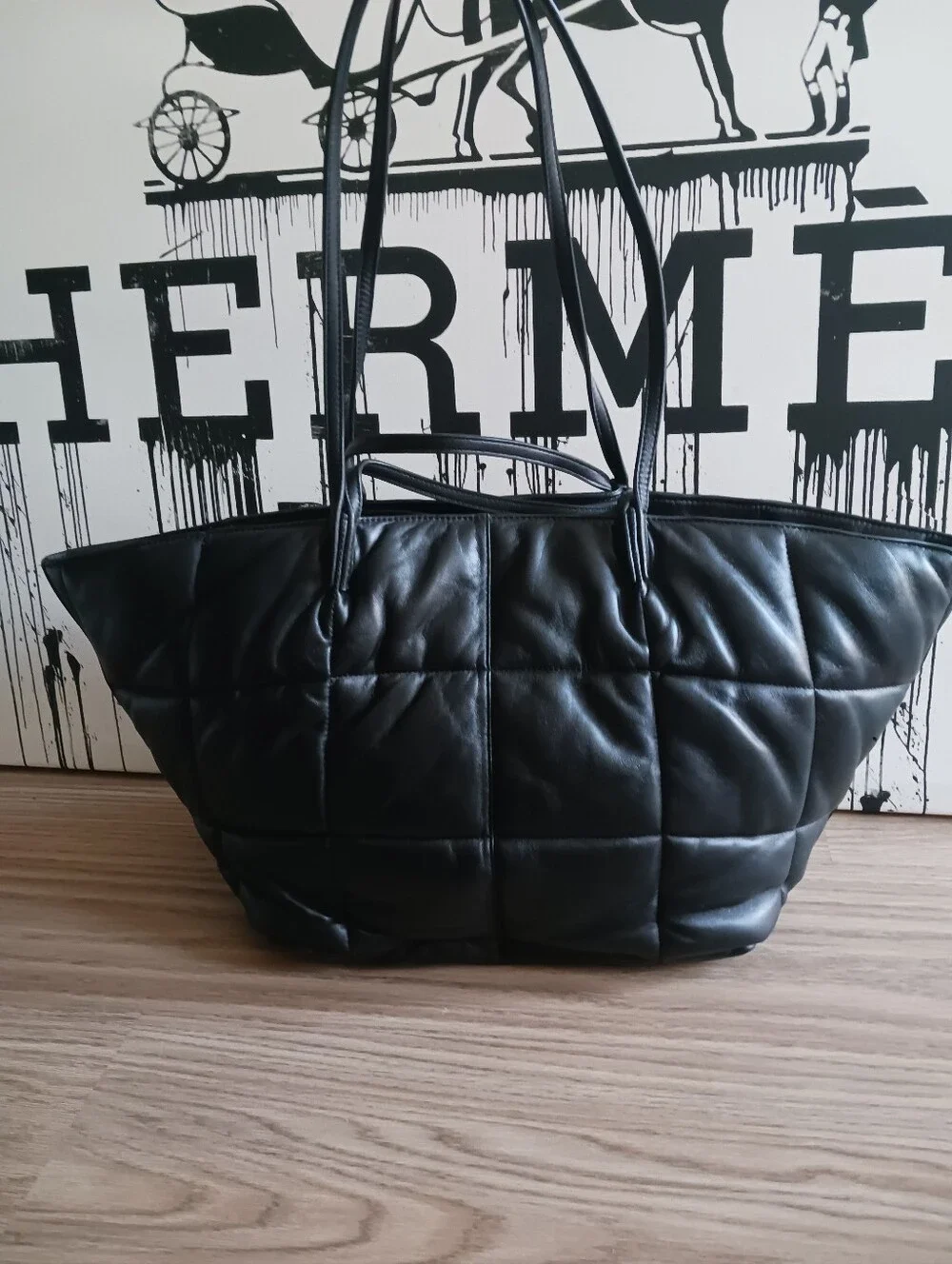 Allsaints Madeline Quilted Puffer Tote ,shoulder Bag - Black